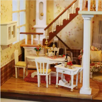 DIY — maison de poupée en bois avec lumière et musique, pour cadeau de noël, Europe, nouvelle collection