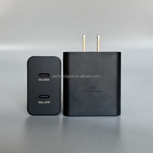 อุปกรณ์เสริมโทรศัพท์มือถือ ที่ชาร์จติดผนัง แบบ Type C Cube T5020 อะแดปเตอร์แปลงไฟ 50W รุ่น <span class=keywords><strong>Duo</strong></span> สำหรับ <span class=keywords><strong>Samsung</strong></span> USB C Block - Product Image 4