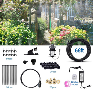 Kit de pompe pour système de refroidissement par <span class=keywords><strong>brumisation</strong></span> extérieur 66FT 82FT 99FT avec filtre de ligne de <span class=keywords><strong>brumisation</strong></span> et buses de <span class=keywords><strong>brumisation</strong></span> en laiton - Product Image 2