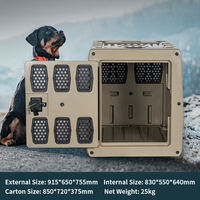 Rotationsgeformte Kunststoff-Hundebox Tragbarer Haustier-Reisekäfig mit Rädern Große Hundetransportbox für Innen- und Außenbereich Haustierkäfig