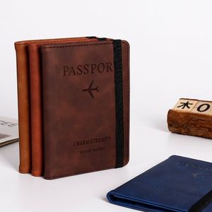 Pu Leather Strap RFID <b>Passport</b> Holder Protective <b>Cover</b> Travel Wallet Card Bag Ticket Holder Custom Logo - Product Image 2