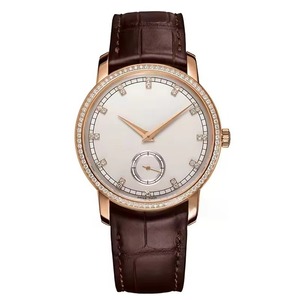 Montre mécanique de luxe haut de gamme pour homme, cadran argenté, boîtier en acier inoxydable, petite fonction des secondes, nouvelle collection 2026, bracelet en cuir - Product Image 4