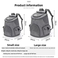 Sac à dos de transport professionnel pour chat en gros avec couvercle en maille respirante en nid d'abeille, grand espace pour chats corpulents, emballage plat, faible MOQ