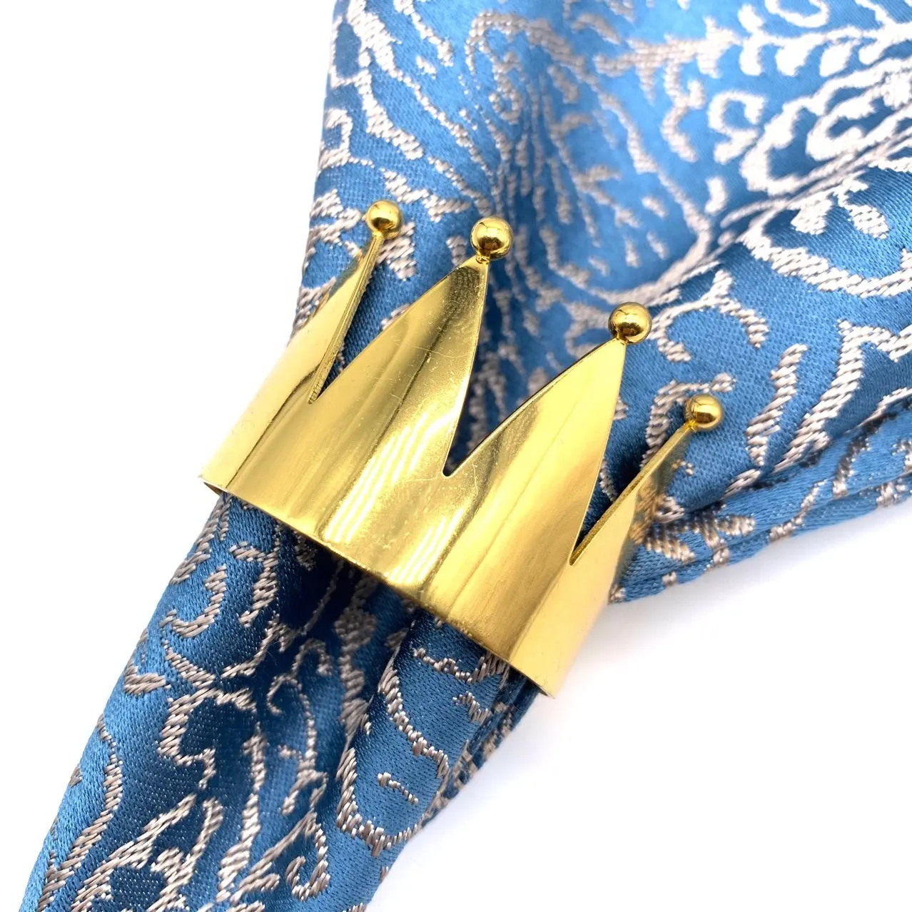 Anneaux de serviette en forme de couronne d'or, jolie Table de dîner et décoration de mariage, anneaux porte-serviette de luxe
