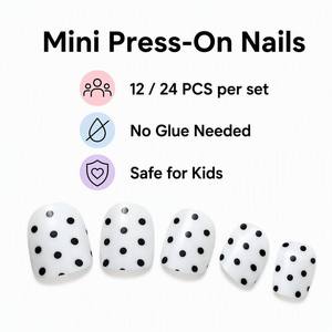 <span class=keywords><strong>Faux</strong></span> <span class=keywords><strong>ongles</strong></span> à presser pour enfants, mini, 12 pièces, mignons, à motifs de dessins animés, <span class=keywords><strong>courts</strong></span>, couvrants, pour filles, sûrs et non toxiques - Product Image 3