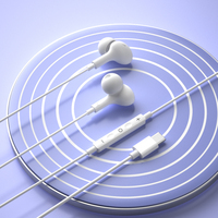 Earphone Wired In-Ear 3.5mm untuk Gaming & Musik, Handsfree Earbuds untuk Mendengarkan yang Nyaman