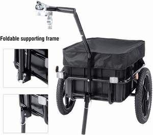 Chariot de transport pliable en métal robuste pour vélo, porte-vélo durable pour attelage, <span class=keywords><strong>remorque</strong></span> à bagages et outils avec pneus détachables - Product Image 1