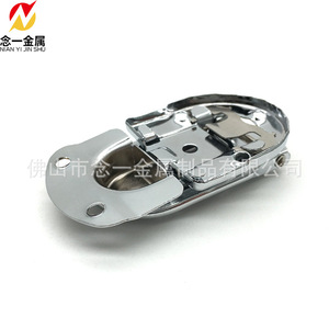 Serrure de barbecue sans clé à profil plat en aluminium 66x34mm finition chromée pour quincaillerie de bagages et flight cases - Product Image 1
