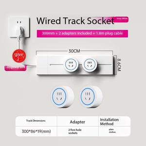 Stopkontak Rel Kabel Terpasang yang Dapat Dipindahkan IP44 Paduan Aluminium Abu-abu Rel Kombinasi Bebas Dapat Dilepas Multi Outlet Strip Colokan USB-A USB-C - Product Image 2