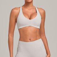 Soutien-gorge de sport moulant pour femme, avec bretelles réglables, maintien et effet push-up, idéal pour le yoga, la course, les activités de plein air et la gym