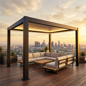 RKOVE Louvered <b>Pergola</b> Motorized <b>Pergola</b> Aluminium Outdoor For Villa Terrace Custom Size - Product Image 1