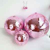 Nouveauté couleurs personnalisées DJ Club fête mariage décor à la maison réfléchissant 2-40 pouces Portable trophée rose boule disco