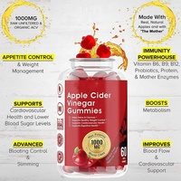 Gommes au vinaigre de cidre à saveur de pomme végétalienne OEM/ODM avec mère adulte vitamines soins de beauté pour la peau