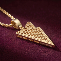 Collier pendentif avion en papier Hip Hop Iced Out avec zircon CZ et chaîne à maillons en laiton, bijoux streetwear pour hommes et femmes