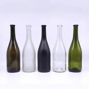 Spot stock 500ml 1000ml brown, dark green, transparent, frosted red wine bottle, champagne wine glass bottle