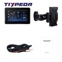 TIYPEOR M3C Navigateur Moto Écran Tactile 5 Pouces IP67 WiFi CarPlay Android Auto GPS Google Play avec Support à Démontage Rapide