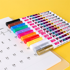 <span class=keywords><strong>Marqueur</strong></span> permanent Gana 12 couleurs, <span class=keywords><strong>pointe</strong></span> extra <span class=keywords><strong>fine</strong></span> 2,0 mm, non toxique, <span class=keywords><strong>indélébile</strong></span>, pour travaux manuels, tissu et pneus de voiture - Product Image 5