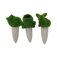 Ornements de lapin agenouillé en céramique écologiques et vertes pour enfants, décorations de Pâques, de remise de diplôme et du Nouvel An chinois