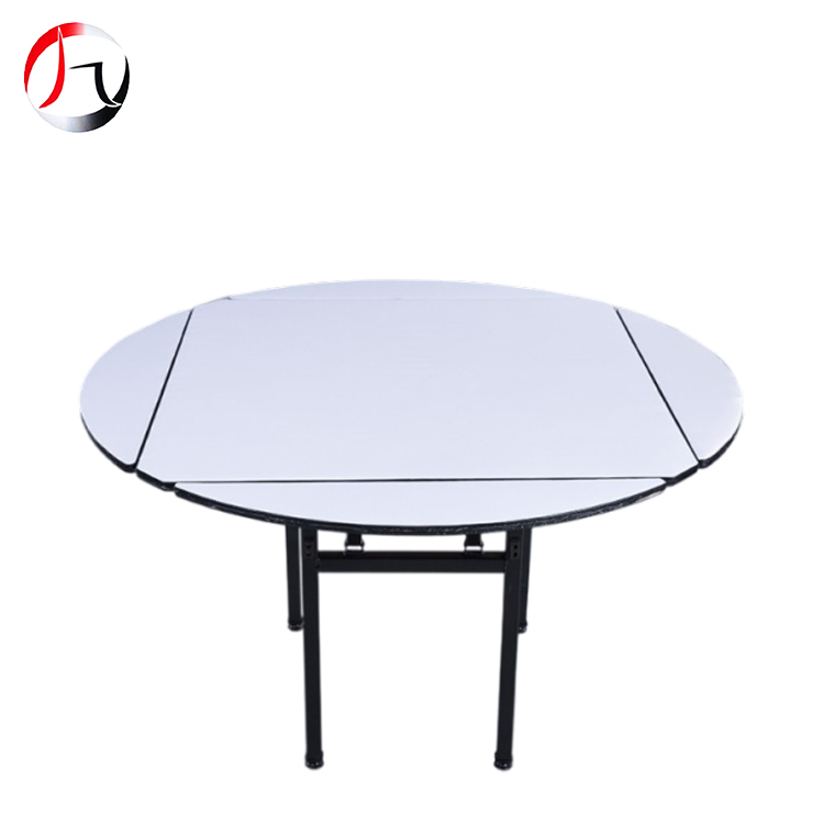 Commercial furniture pvc board big size round rectangular dining folding table for banquet