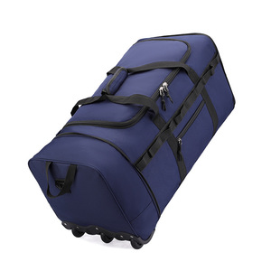 Unisex Polyester large capacity folding travel <b>wheel</b> bag <b>backpack</b> unisex cross body shoulder multi functional luggage bag - Product Image 1