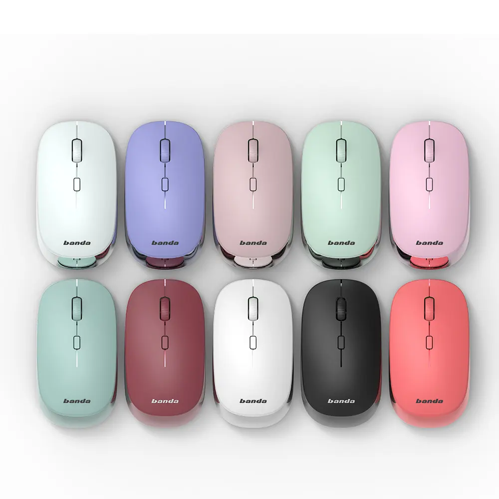 High-quality 2.4G Ultra-thin Silent Mouse Rechargeable Wireless Mouse Customized Box Optical ABS Plastic Stock Customized Color