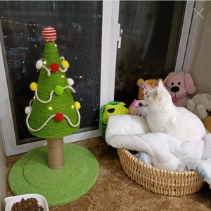 Christmas Tree <strong>Cat</strong> <strong>Climbing</strong> <strong>Frame</strong> with Natural Sisal <strong>Cat</strong> Scratching Post, Simulated Grass Lawn <strong>Cat</strong> Scratching Board - Product Image 5