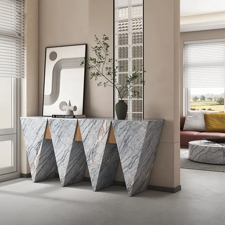 Wand-Dekorations-Konsoletisch Stil Marmor Eingangstisch Italien Luxus-Design Marmor-Konsoletisch