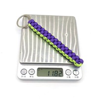 Porte-clés en paracorde tressé à nœud de maïs, motif de fruits d'anime, multicolore, sept brins, avec boucle en alliage