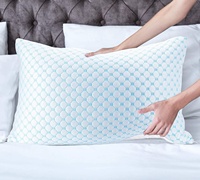 Oreiller de voyage orthopédique en mousse à mémoire de forme avec gel rafraîchissant et housse amovible