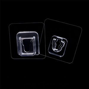 Crochets muraux adhésifs transparents double face sans couture en acier inoxydable de 5,5 cm, puissants et résistants pour outils de cuisine et de salle de bain (vente en gros) - Product Image 6