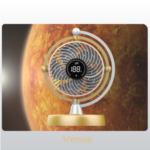 Ventilateur de table en plastique le plus vendu avec lumière LED, batterie rechargeable, faible bruit - Refroidisseur d'air USB 3 vitesses pour extérieur, voiture, hôtel - Product Image 5
