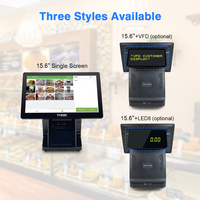 Haute durabilité 15.6 pouces CTP écran tactile POS Machine LED8/VFD caisse enregistreuse en option pour les supermarchés et les restaurants de détail