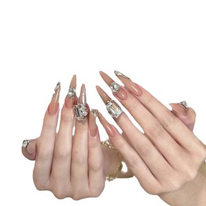 <span class=keywords><strong>Uñas</strong></span> Postizas de Lujo Color Nude con Cristales Grandes para Oficina, Fiestas y Eventos Corporativos, Venta al Por Mayor - Product Image 5