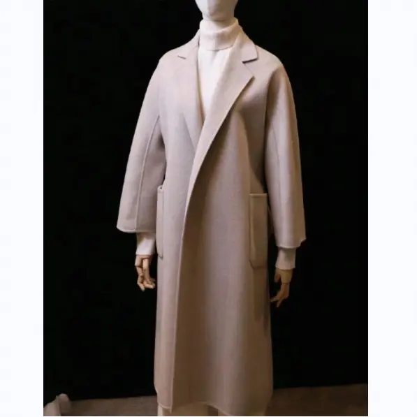 צמר בעיצוב מותאם אישית ארוך סתיו/חורף נשים מעיל טרנץ' פרווה פוך במידות גדולות מעיל נשים