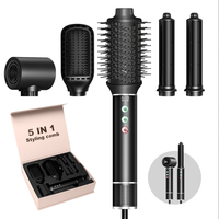 Styler capillaire 5 en 1, sèche-cheveux, brosse à air chaud, lisseur, boucleur, outils de coiffage à air avec baguette de bouclage en aluminium