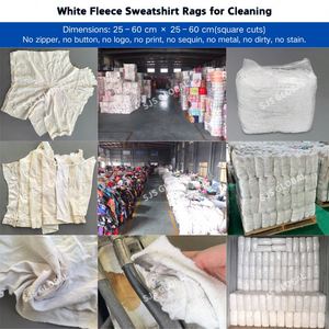 Industrial Workshop Rags 100 Cotton Wiping Rags Soft 1KG-400KG White Colored <b>Bags</b> of Fleece Rags for Cleaning - Product Image 5