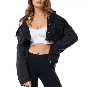 Best selling winter jackets for women black jean jacket ladies denim jackets