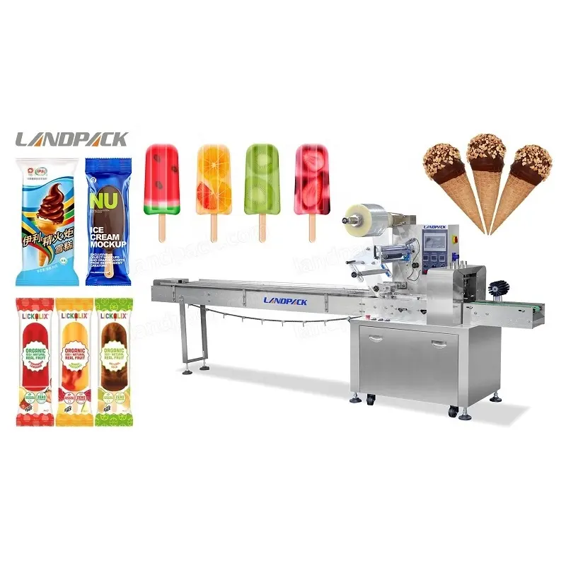 High Speed Horizontal Multi Function Popsicle Ice Cream Sachets Packaging Packing Machine