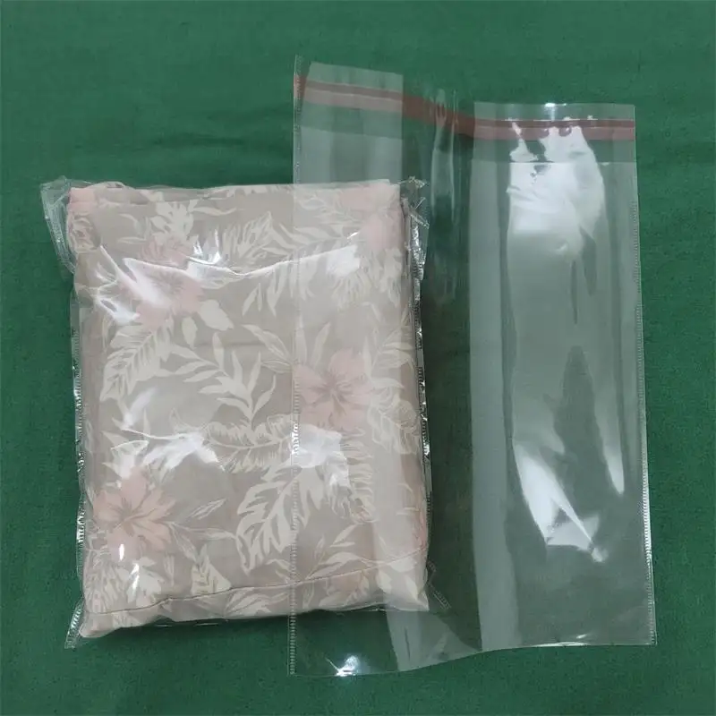 Custom Logo Printing Resealable gift Apparel Package OPP Bag Self Sealing Bopp Transparent Bag Clear Plastic Cellophane Bags