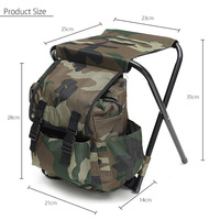 Chaise portable pliante camouflage avec sac de rangement de grande capacité Tabouret de pêche
