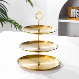 Suporte Redondo de Aço Inoxidável Ecológico para Bolos e Frutas de 14-30cm, Multi-Camadas, para Buffet com Opção de Logo Personalizado - Product Image 5