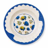 Service de table pour enfants Azure Wave Series Ocean, vaisselle en mélamine avec motifs de poissons et de daugnes pour enfants, comprenant assiette, bol, tasse et cuillère