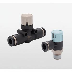 Válvula de control de flujo de bloqueo de empuje a prueba de manipulaciones PISCO con indicador - Product Image 1