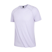 T-shirt de course léger à motif uni personnalisé en soie glacée, séchage rapide, respirant, coupe sport 3D pour homme