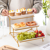 Table à Dessert pliable à 3 niveaux, support de plateau décoratif, rehausseurs de buffet de fruits, présentoirs de nourriture pour la fête