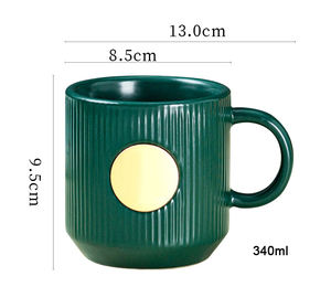 Taza <span class=keywords><strong>de</strong></span> café <span class=keywords><strong>de</strong></span> cerámica con sello <span class=keywords><strong>de</strong></span> cobre a rayas avanzado con logotipo personalizado - Product Image 6