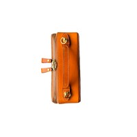 Sac à bandoulière carré pour cosmétiques, en cuir véritable, style vintage italien, géométrique, avec fermeture éclair, portable, étui à maquillage