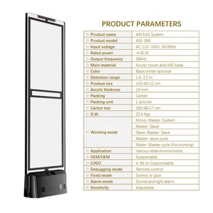Système antivol pour vêtements, chaussures, lunettes, montres, bijoux, antenne en acrylique transparente, base en ABS noir, système de détection EAS AM 58KHz - Product Image 5