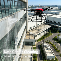 Drone de nettoyage de façade murale, nettoyeur de vitres de façade, télécommande, évitement d'obstacles pour immeubles de bureaux et tours de haute hauteur