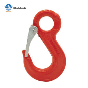 HIDEA G80 단조 슈퍼 합금강 퀀칭 및 템퍼링 처리된 자가 잠금식 하중 하에 자동 잠금되는 A-327 아이 슬링 훅 - Product Image 1
